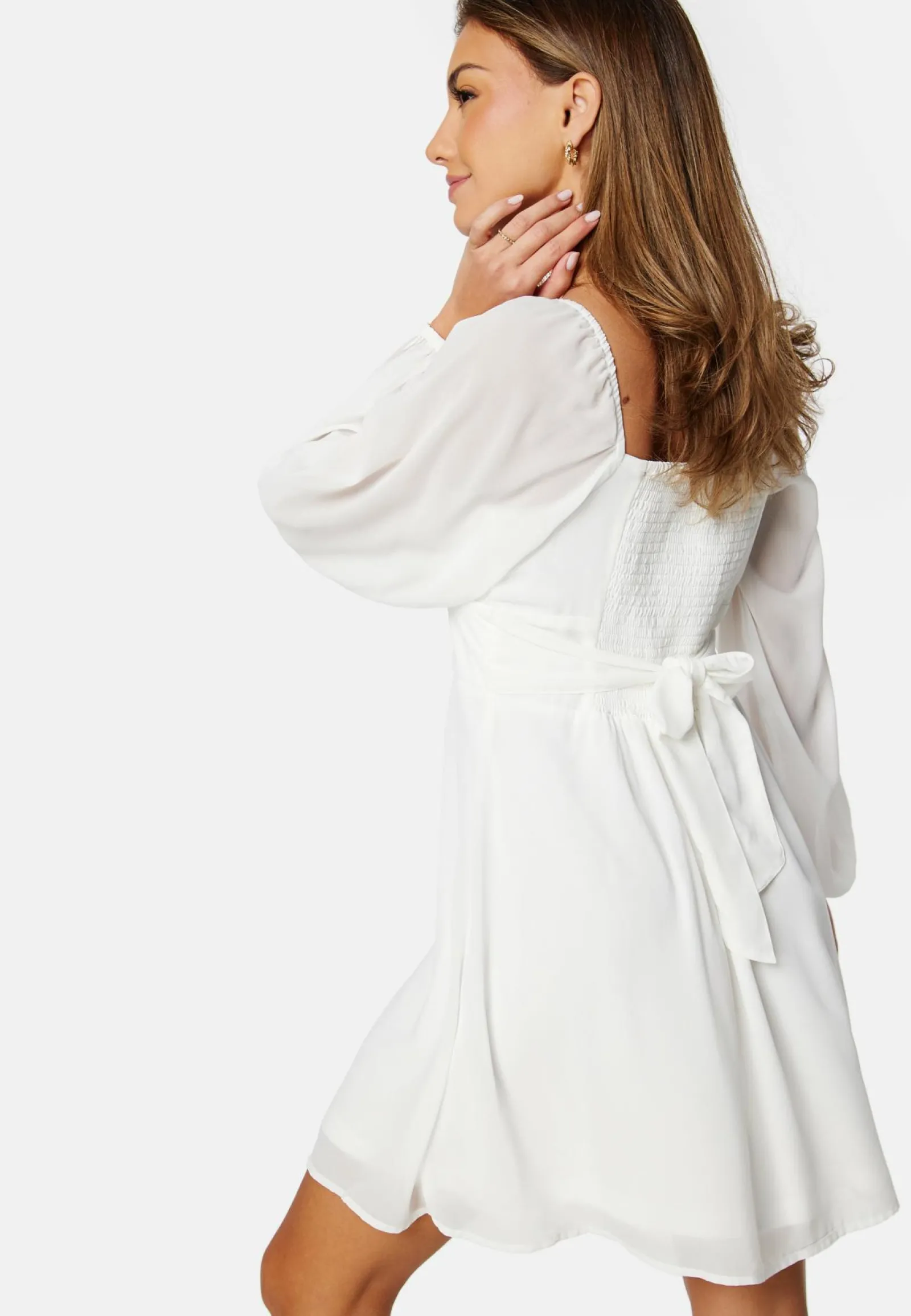 Bubbleroom Occasion Smokkimekot|Kesämekot*Square Neck L/S Chiffon Dress