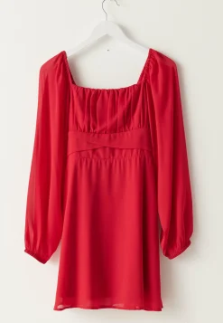 BUBBLEROOM Joulumekot|Smokkimekot*Square Neck L/S Georgette Dress