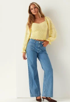 BUBBLEROOM Yksiväriset Puserot Ja Paidat|Rennot Puserot Ja Paidat*Square Neck Smock Top