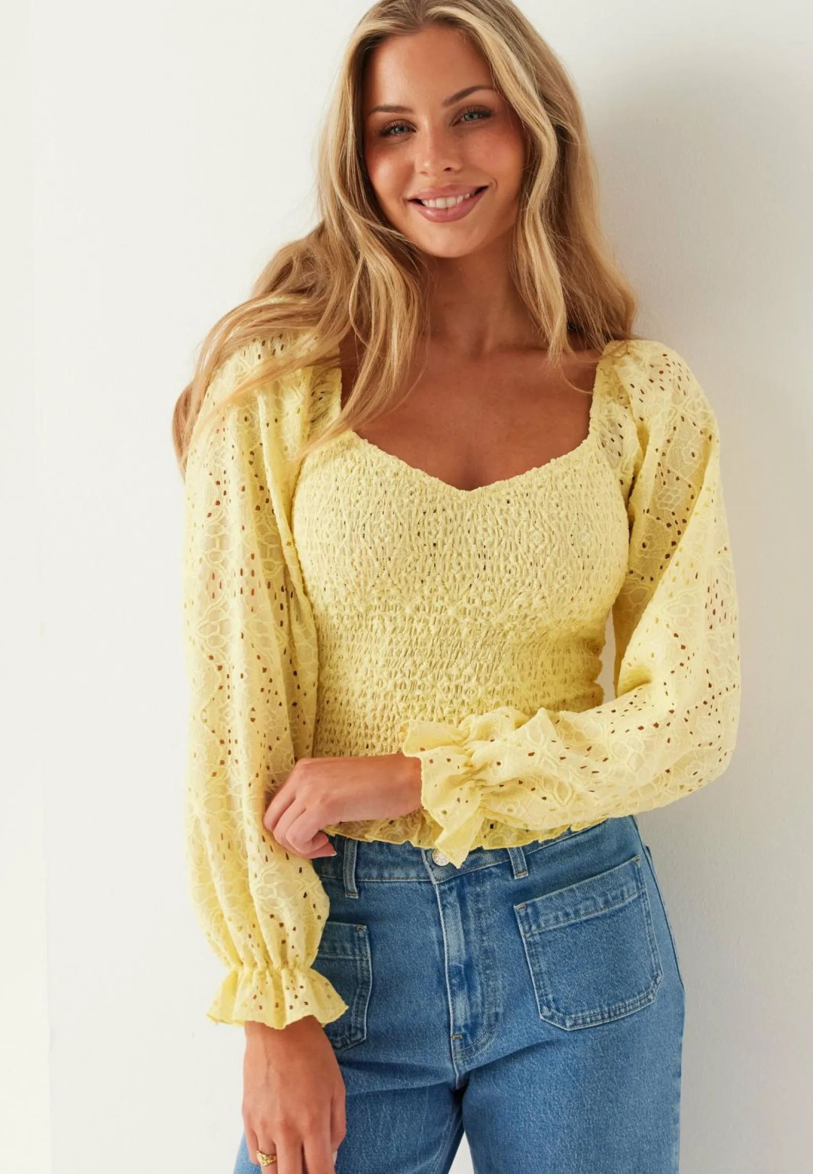 BUBBLEROOM Yksiväriset Puserot Ja Paidat|Rennot Puserot Ja Paidat*Square Neck Smock Top