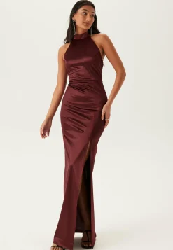 Bubbleroom Occasion Morsiusneitomekot|Juhlamekot*Stretch Satin Halterneck Gown