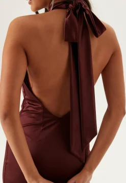 Bubbleroom Occasion Morsiusneitomekot|Juhlamekot*Stretch Satin Halterneck Gown