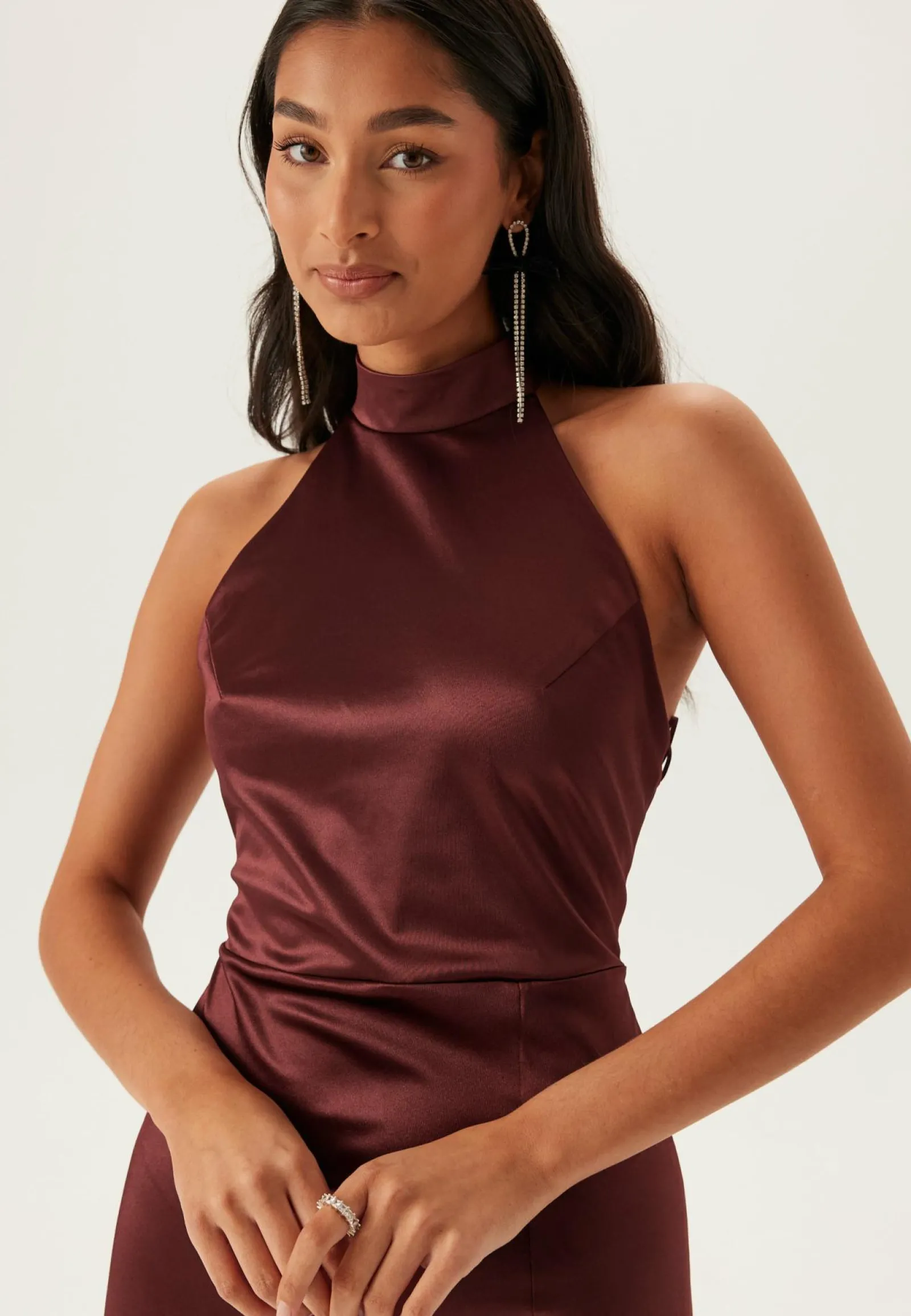 Bubbleroom Occasion Morsiusneitomekot|Juhlamekot*Stretch Satin Halterneck Gown