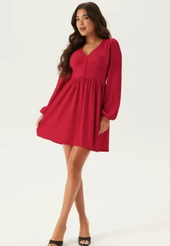 BUBBLEROOM Joulumekot|Pitkähihaiset Mekot*Structure Button Mini Dress