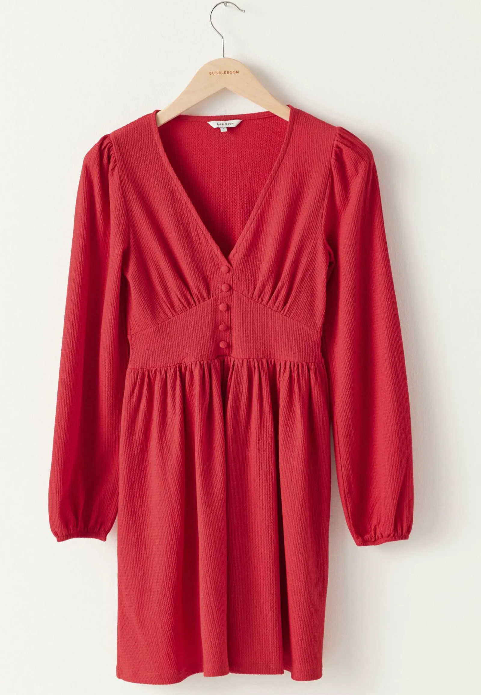 BUBBLEROOM Joulumekot|Pitkähihaiset Mekot*Structure Button Mini Dress