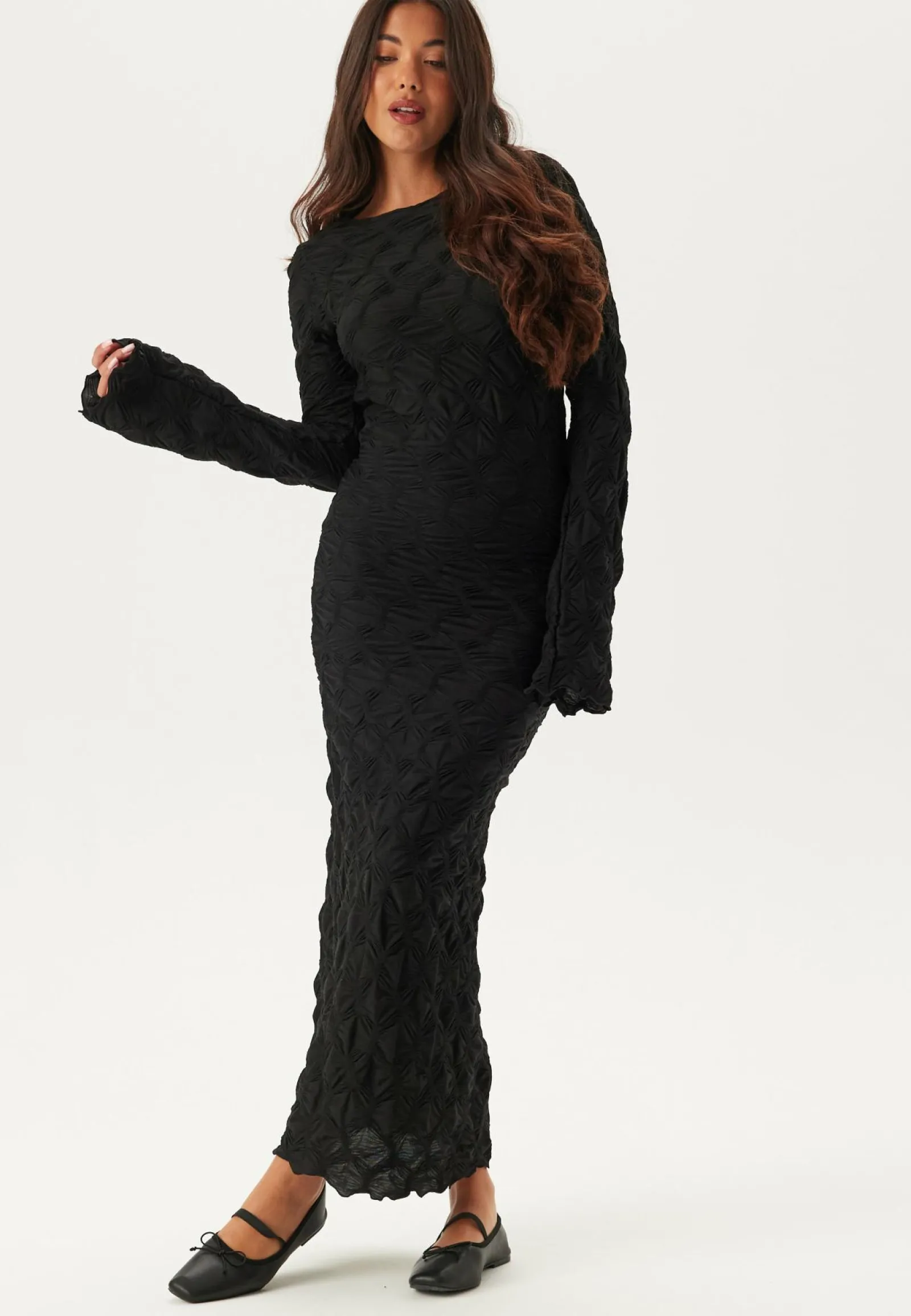 BUBBLEROOM Midimekot|Arkipäivän Mekot*Structure Long Sleeve Midi Dress