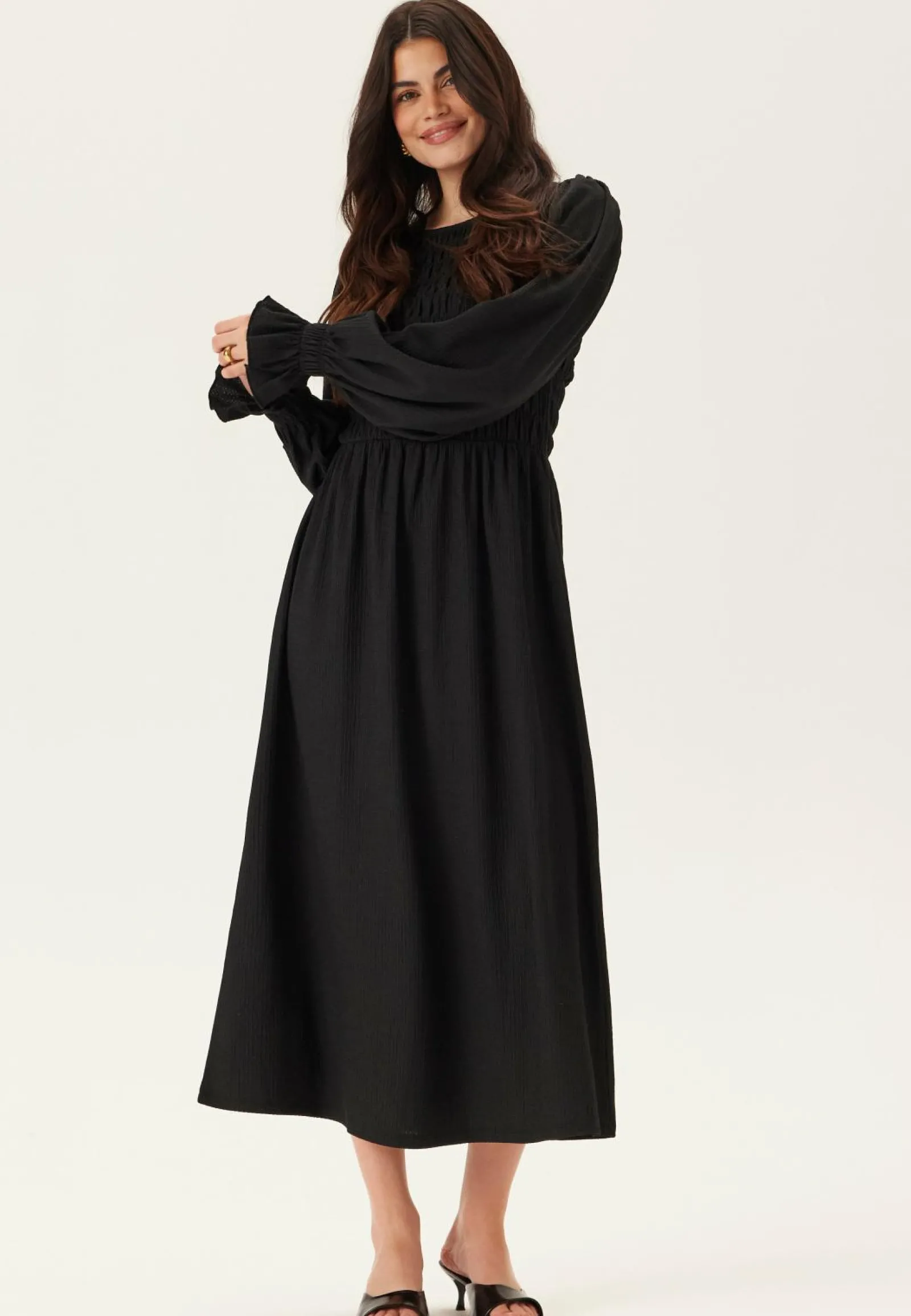 BUBBLEROOM Puhvihihalliset Mekot|Pitkähihaiset Mekot*Structure Long Sleeve Midi Dress