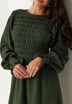 BUBBLEROOM Smokkimekot|Joulumekot*Structure Long Sleeve Midi Dress