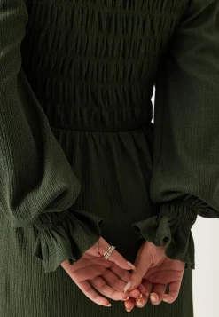 BUBBLEROOM Smokkimekot|Joulumekot*Structure Long Sleeve Midi Dress