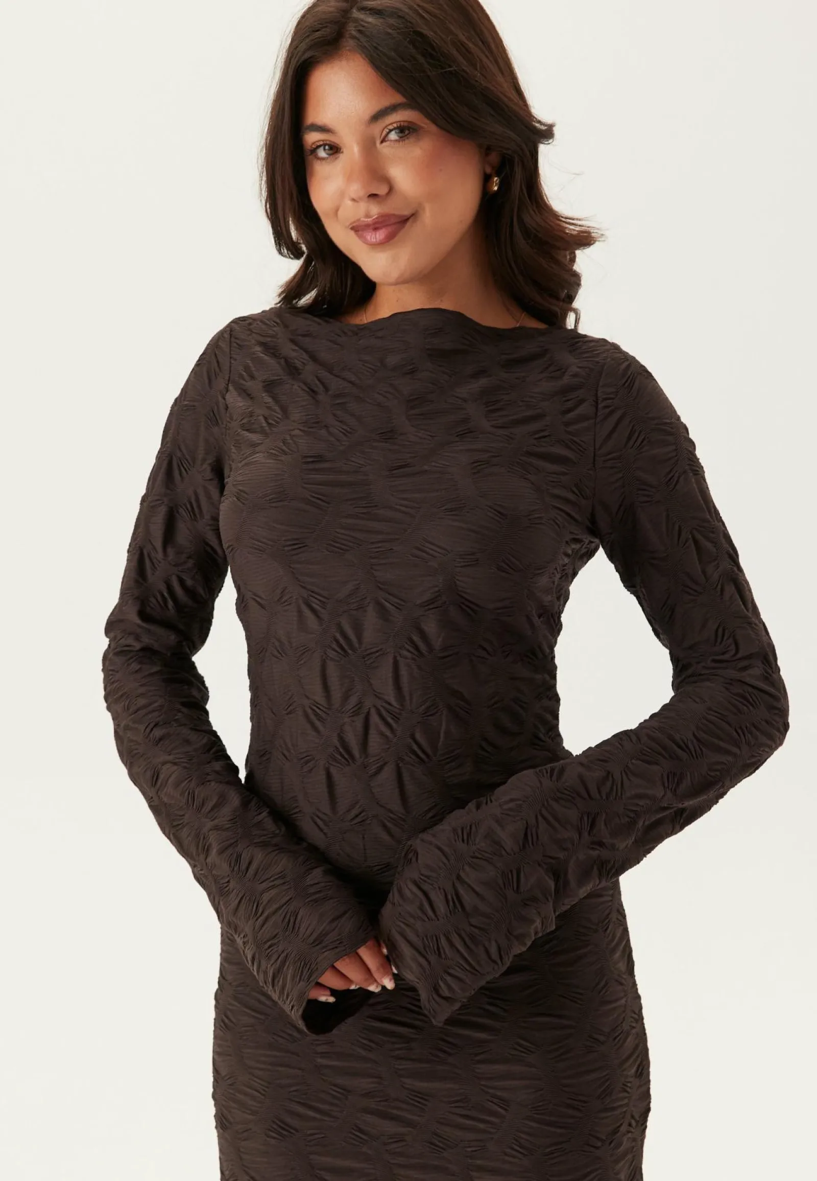 BUBBLEROOM Pitkähihaiset Mekot|Midimekot*Structure Long Sleeve Midi Dress