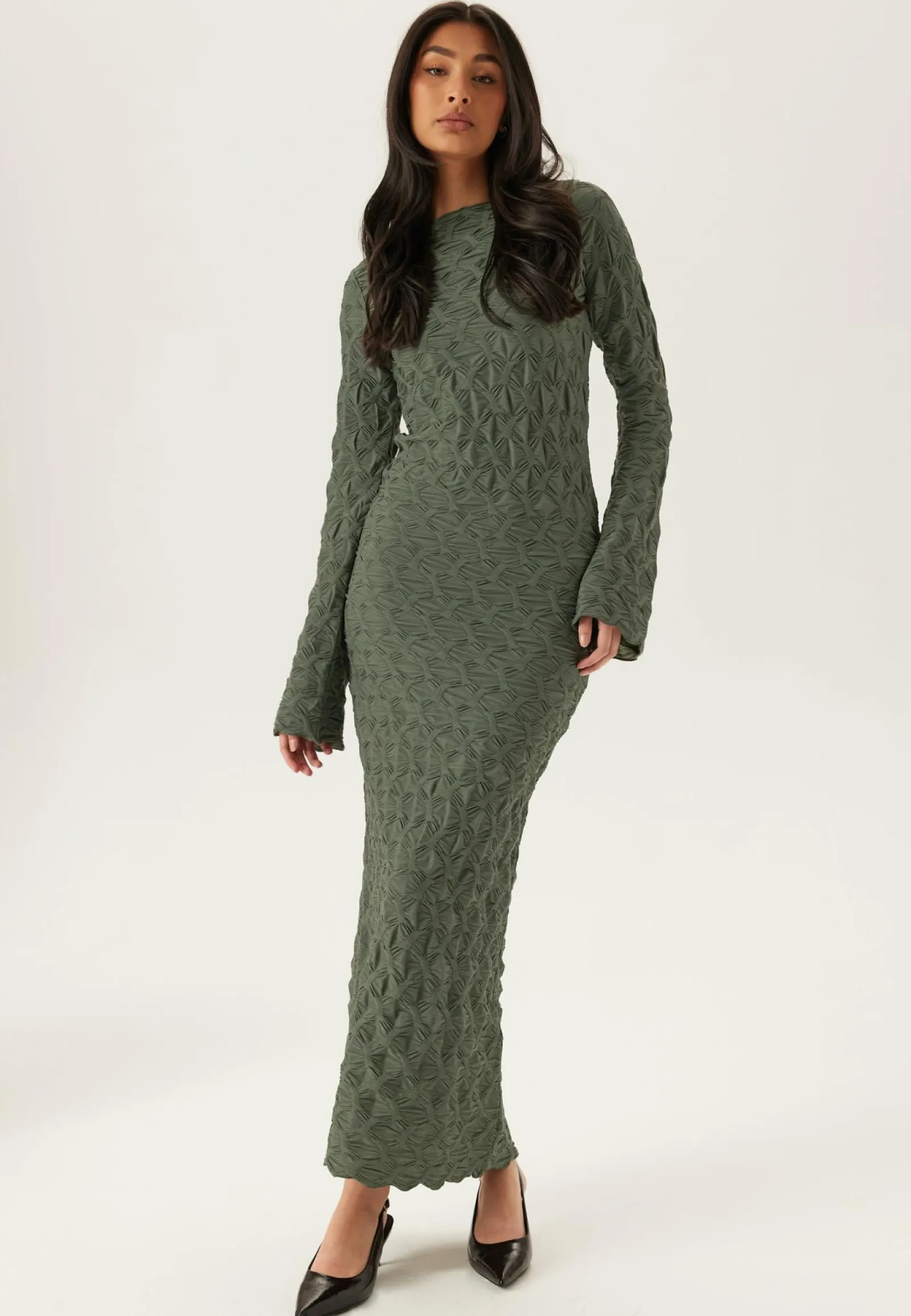 BUBBLEROOM Pitkähihaiset Mekot|Midimekot*Structure Long Sleeve Midi Dress