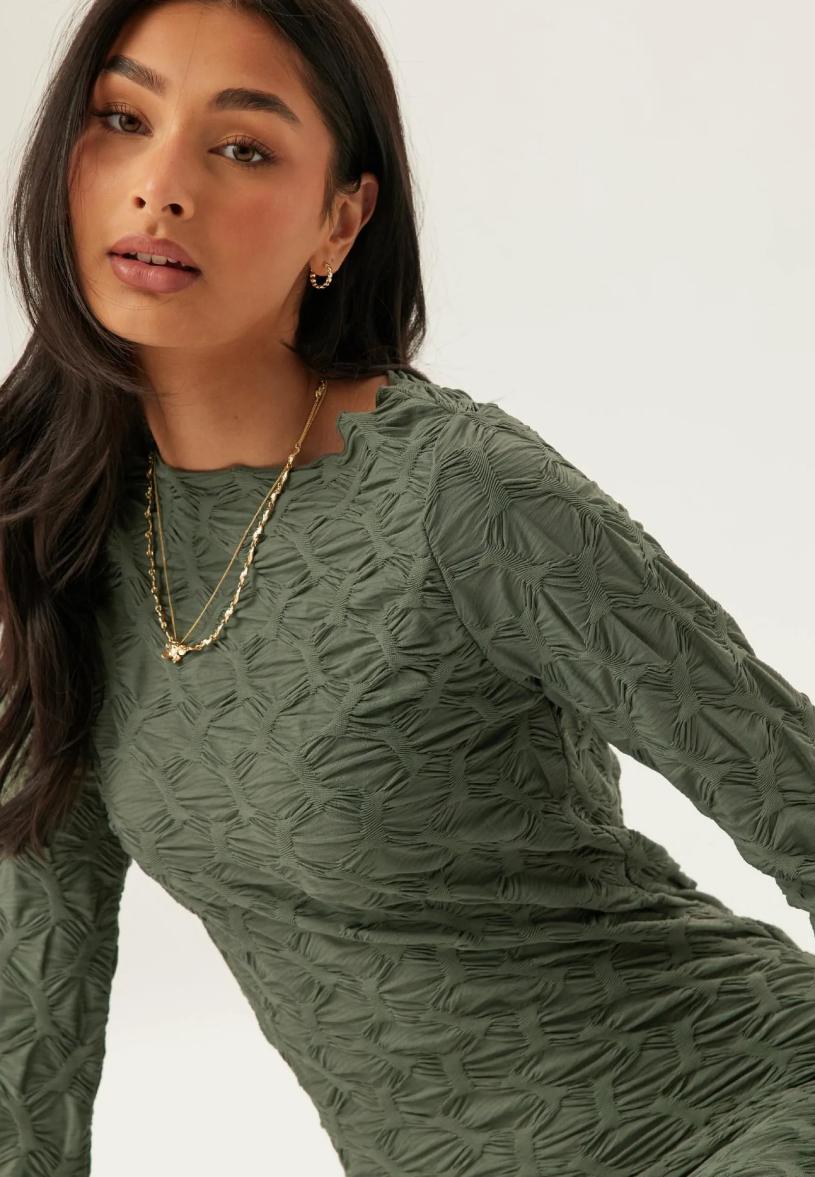 BUBBLEROOM Pitkähihaiset Mekot|Midimekot*Structure Long Sleeve Midi Dress