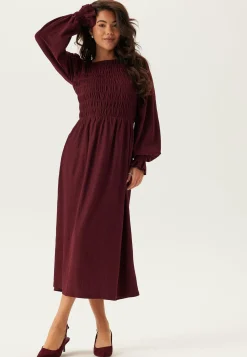 BUBBLEROOM Smokkimekot|Pitkähihaiset Mekot*Structure Long Sleeve Midi Dress