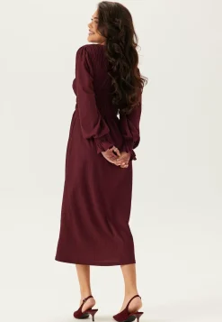 BUBBLEROOM Smokkimekot|Pitkähihaiset Mekot*Structure Long Sleeve Midi Dress