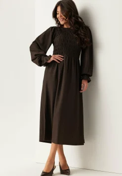 BUBBLEROOM Smokkimekot|Pitkähihaiset Mekot*Structure Long Sleeve Midi Dress