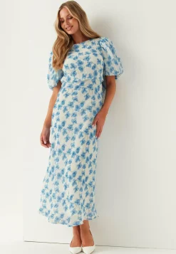 Bubbleroom Occasion Juhlamekot|Kukkakuosiset Ja Kuviolliset Mekot*Structured Puff Sleeve Ankle Dress