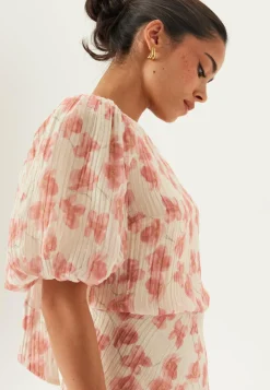 Bubbleroom Occasion Juhlamekot|Kukkakuosiset Ja Kuviolliset Mekot*Structured Puff Sleeve Ankle Dress