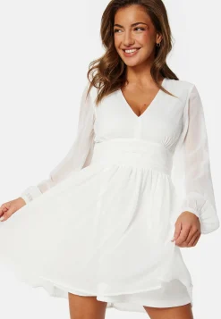 Bubbleroom Occasion Kesämekot|Minimekot*Tie Back L/S Chiffon Dress