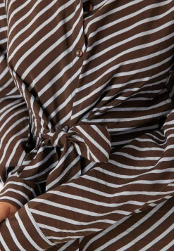 BUBBLEROOM Raidalliset Mekot|Kukkakuosiset Ja Kuviolliset Mekot*Tie Detail Shirt Dress