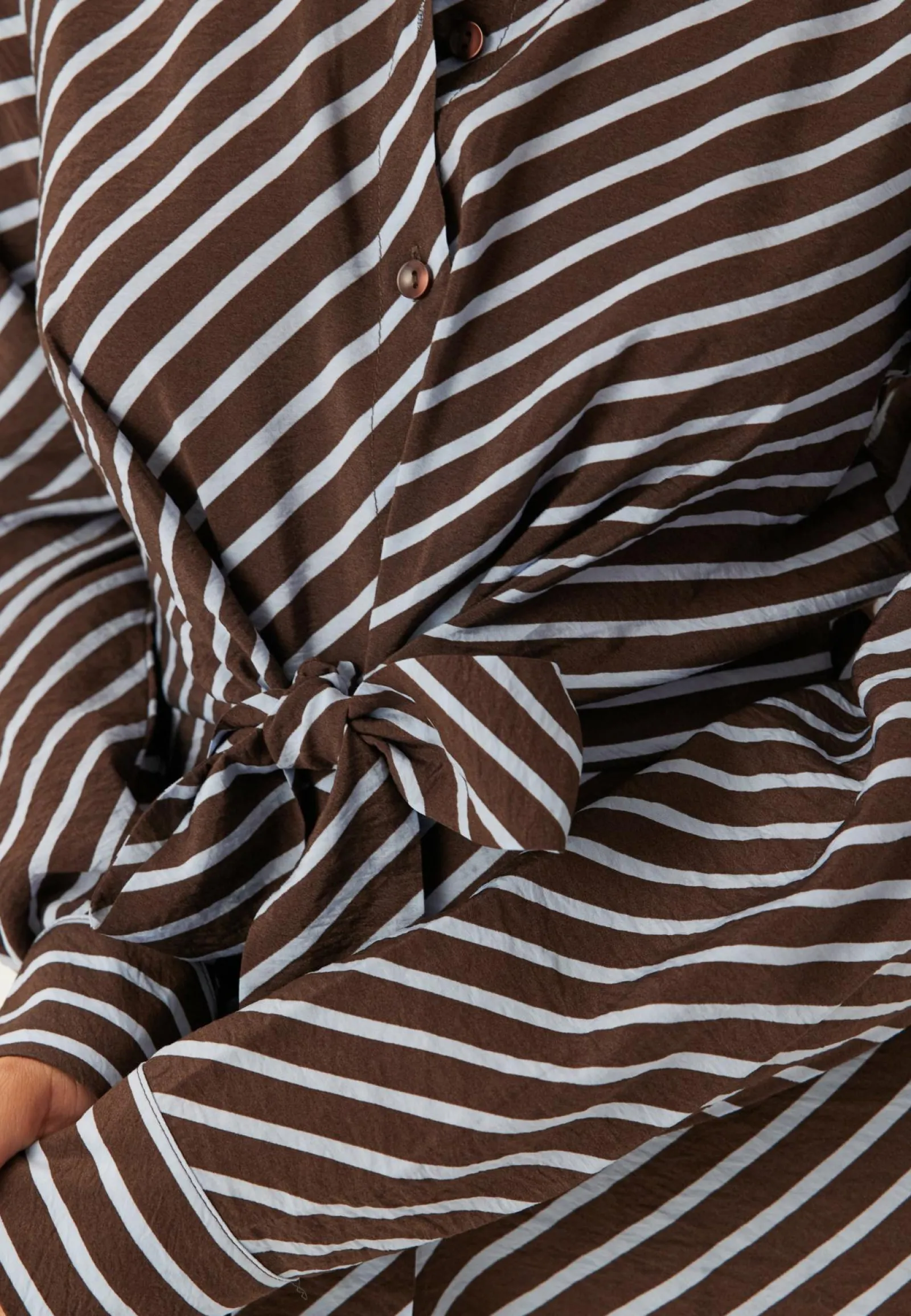 BUBBLEROOM Raidalliset Mekot|Kukkakuosiset Ja Kuviolliset Mekot*Tie Detail Shirt Dress