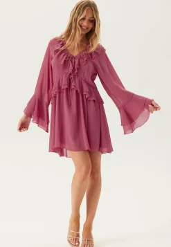 Bubbleroom Occasion Röyhelömekot|Pitkähihaiset Mekot*Trumpet Sleeve Frill Short Dress