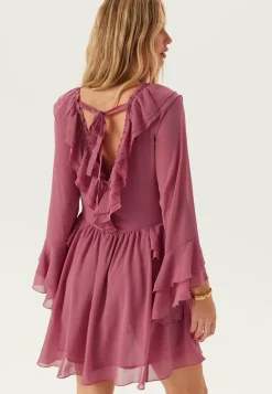 Bubbleroom Occasion Röyhelömekot|Pitkähihaiset Mekot*Trumpet Sleeve Frill Short Dress