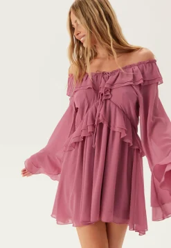 Bubbleroom Occasion Röyhelömekot|Pitkähihaiset Mekot*Trumpet Sleeve Frill Short Dress