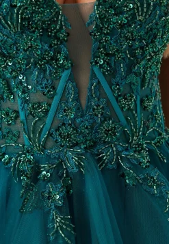 Christian Koehlert Iltapuvut|Maximekot*Tulle Frill Evening Dress with Lacing