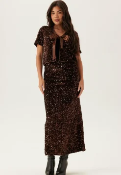 VILA Juhlasetit|Glittertopit*Vibelieve S/S TIE SEQUINS TOP