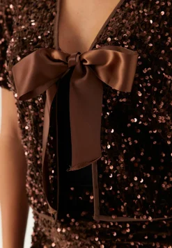 VILA Juhlasetit|Glittertopit*Vibelieve S/S TIE SEQUINS TOP