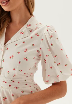 VILA Kukkakuosiset Ja Kuviolliset Mekot|Kesämekot*Vicille Ann V-neck 2/4 SHORT D