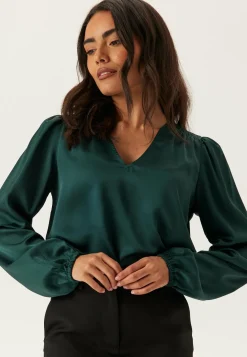 VILA Yksiväriset Puserot Ja Paidat|Tunikat Ja Puserot*Viellette L/S SMOCK SATIN TOP