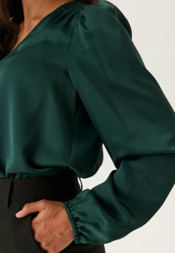 VILA Yksiväriset Puserot Ja Paidat|Tunikat Ja Puserot*Viellette L/S SMOCK SATIN TOP