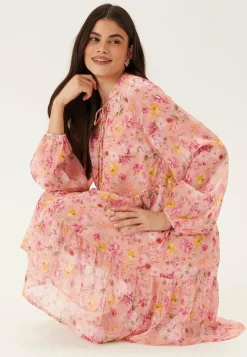 VILA Kukkakuosiset Ja Kuviolliset Mekot|Kesämekot*Vifalia L/S TIE V-NECK DRESS