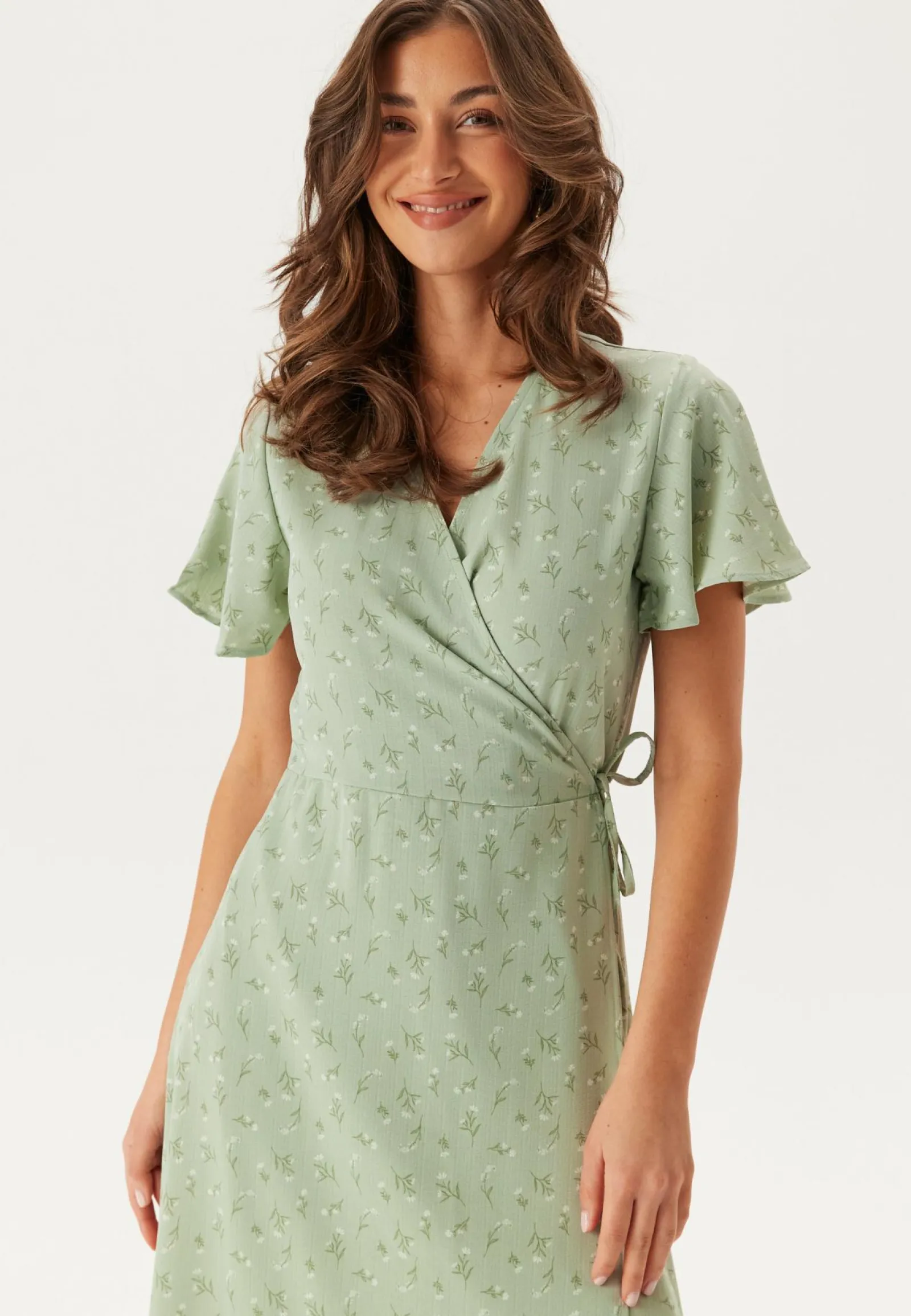 VILA Juhlamekot|Kukkakuosiset Ja Kuviolliset Mekot*Vilovie S/S Wrap Midi Dress