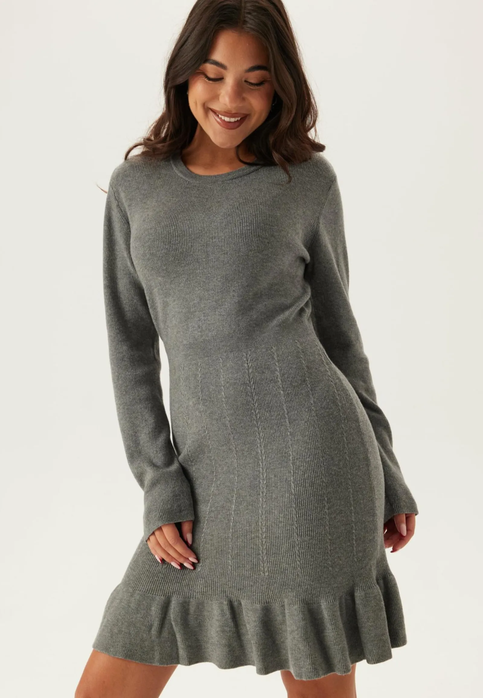 VILA Pitkähihaiset Mekot|Minimekot*Vinorthy O-neck L/S FRILL KNIT