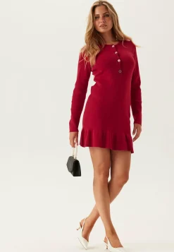 VILA Joulumekot|Pitkähihaiset Mekot*Visway O-neck L/S SHORT KNIT D