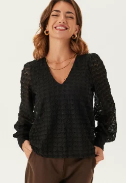 VERO MODA Yksiväriset Puserot Ja Paidat|Rennot Puserot Ja Paidat*Vmbecca Ls V-neck Lace Top