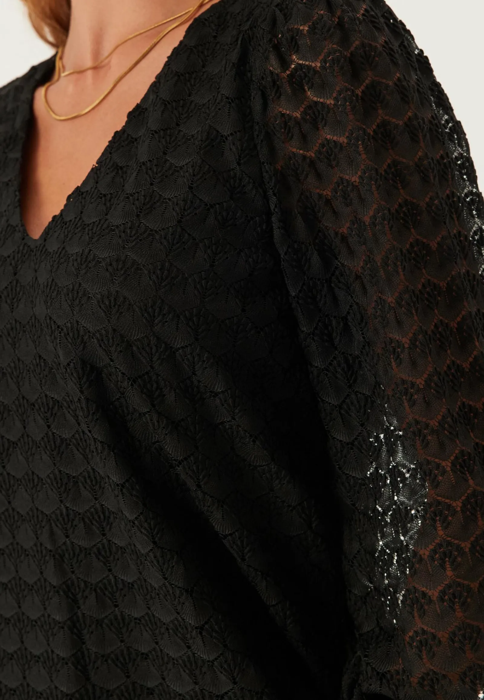 VERO MODA Yksiväriset Puserot Ja Paidat|Rennot Puserot Ja Paidat*Vmbecca Ls V-neck Lace Top