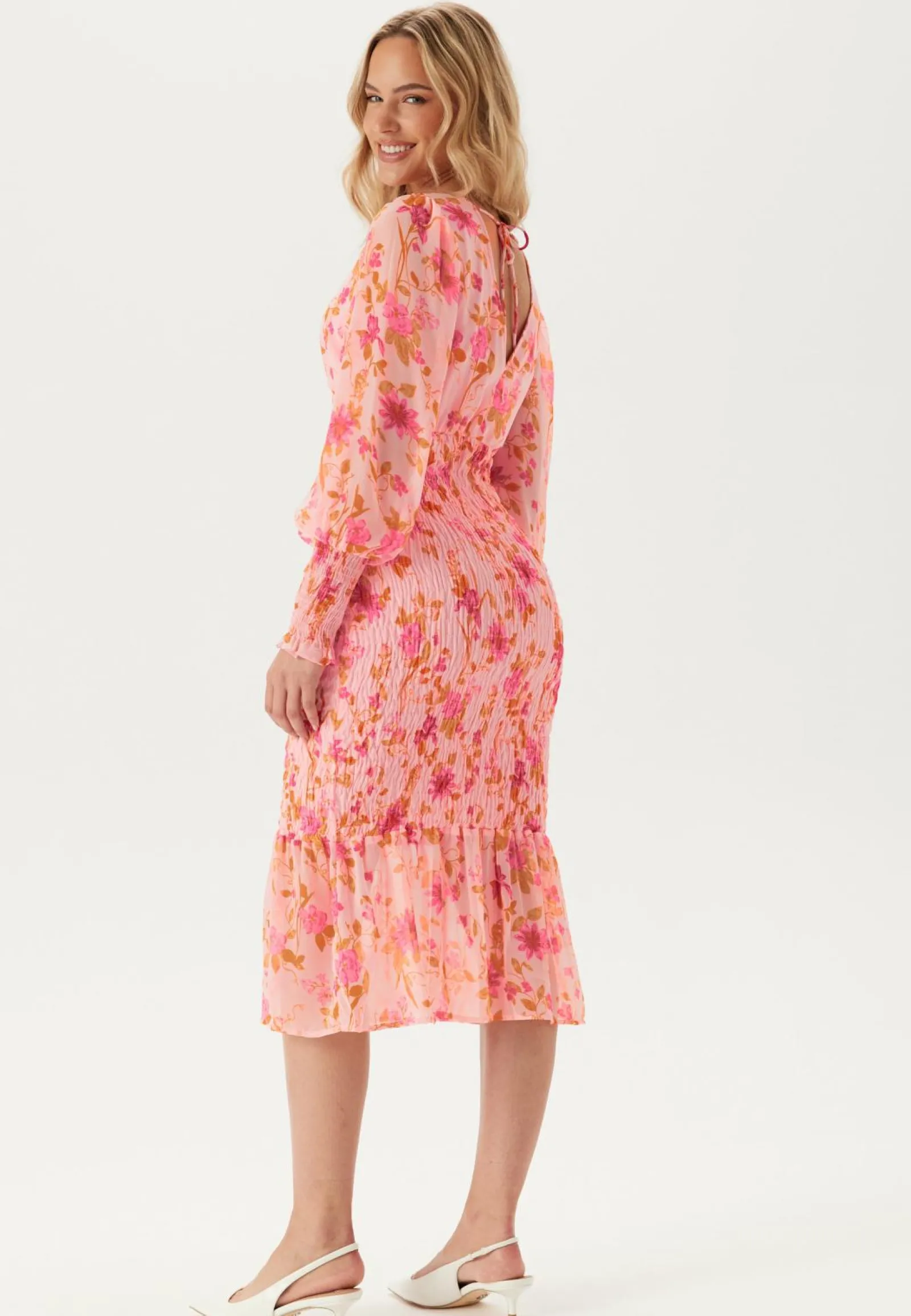 VERO MODA Juhlamekot|Kukkakuosiset Ja Kuviolliset Mekot*Vmflora Ls V-neck Calf Dress