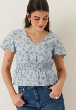 VERO MODA Hihattomat Puserot Ja Paidat|Kuviolliset Puserot*Vmjosie Ss V-neck Short Smock Top