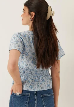 VERO MODA Hihattomat Puserot Ja Paidat|Kuviolliset Puserot*Vmjosie Ss V-neck Short Smock Top