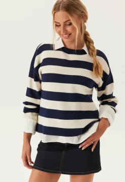 VERO MODA Raidalliset Neuleet|Neulepuserot*Vmsilje Ls O-neck Boxy Pullove