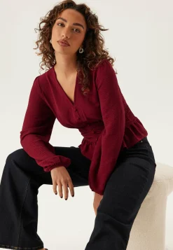 BUBBLEROOM Yksiväriset Puserot Ja Paidat|Tunikat Ja Puserot*V-neck Button Blouse