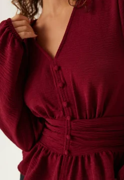 BUBBLEROOM Yksiväriset Puserot Ja Paidat|Tunikat Ja Puserot*V-neck Button Blouse