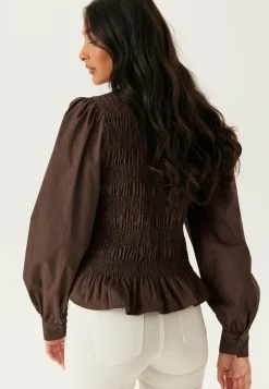 BUBBLEROOM Yksiväriset Puserot Ja Paidat|Paidat*V-neck Cotton Smock Blouse