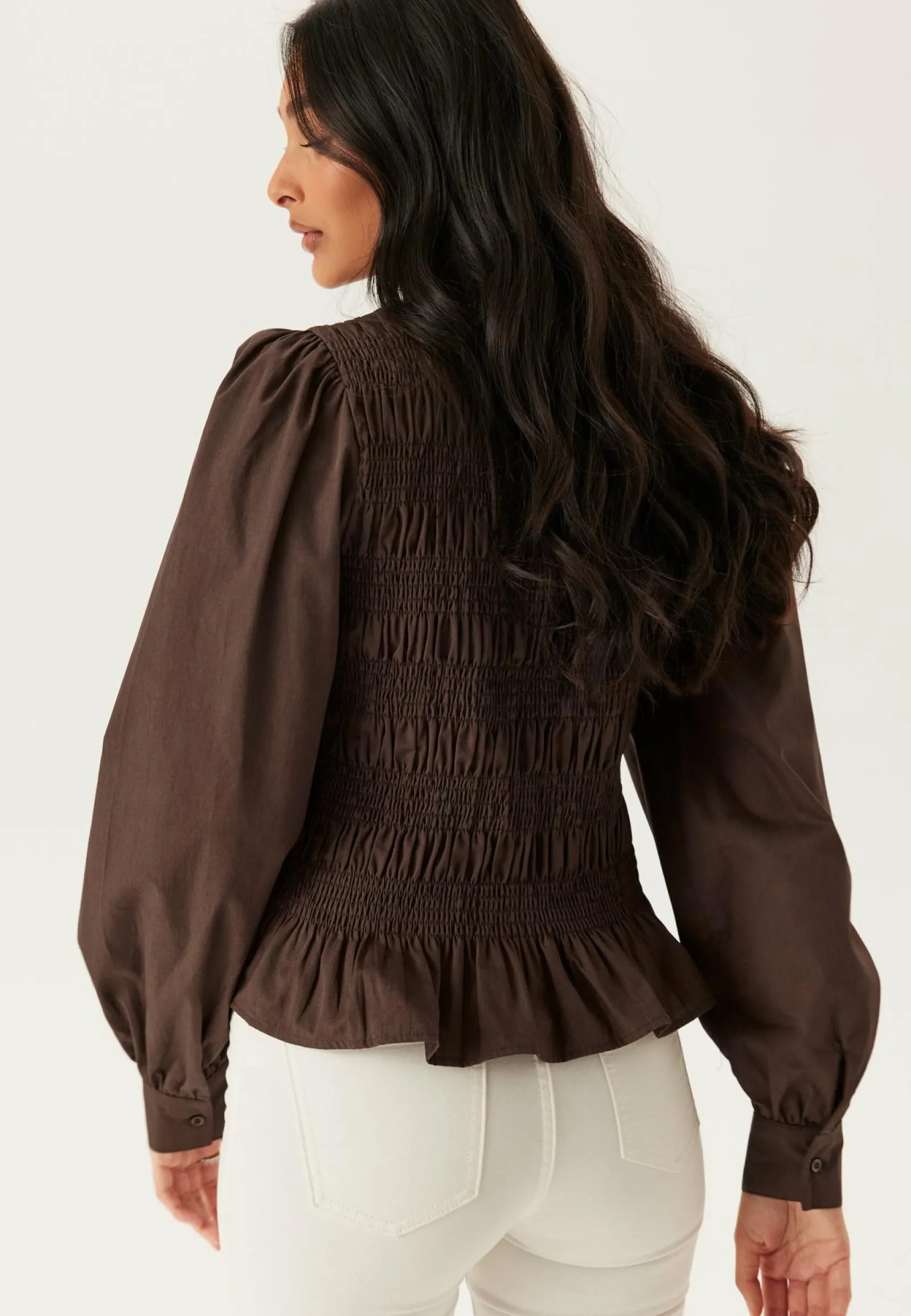 BUBBLEROOM Yksiväriset Puserot Ja Paidat|Paidat*V-neck Cotton Smock Blouse