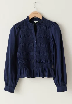 BUBBLEROOM Yksiväriset Puserot Ja Paidat|Rennot Puserot Ja Paidat*V-neck Cotton Smock Blouse