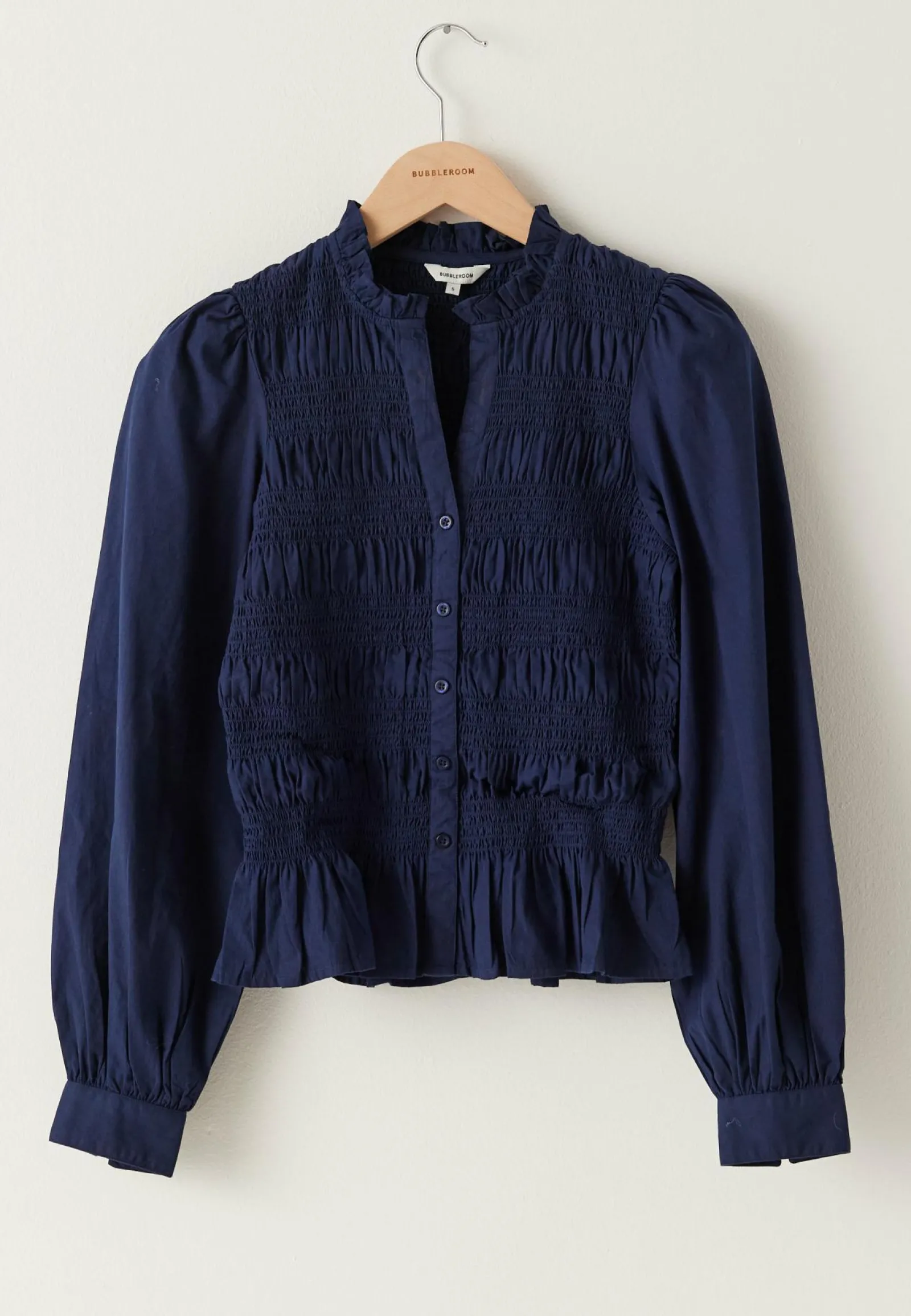 BUBBLEROOM Yksiväriset Puserot Ja Paidat|Rennot Puserot Ja Paidat*V-neck Cotton Smock Blouse