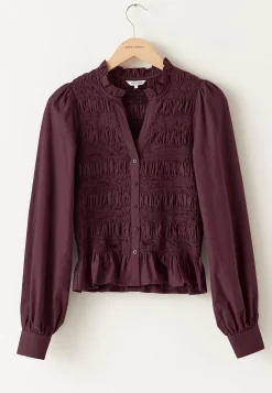 BUBBLEROOM Yksiväriset Puserot Ja Paidat|Paidat*V-neck Cotton Smock Blouse